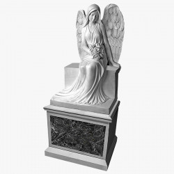Скульптура из мрамора S_11 Ангел на высоком постаменте